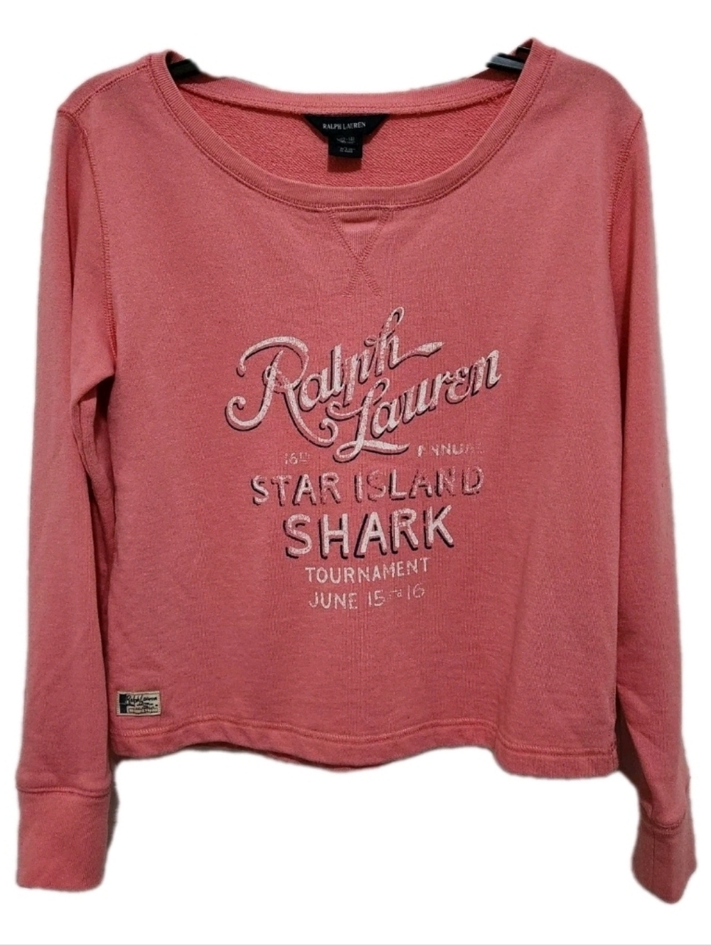 Ralph Lauren Girls L (12/14) French Terry Pink Sweatshirt Logo